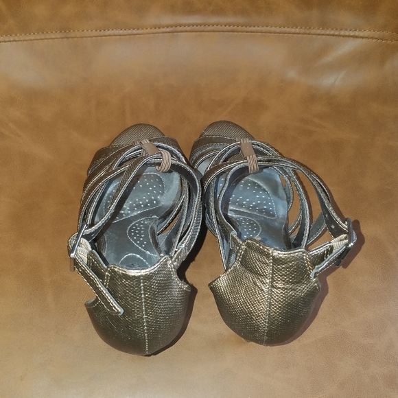 Dexflex Bronze Comfort Strappy Heels - Picture 3 of 4